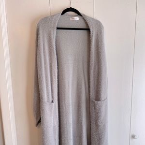 Soft Gray Duster Cardigan Sweater Women’s Size Large